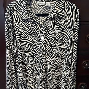 Chico’s Zebra print blouse size 2